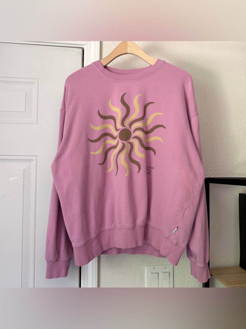 MADEWELL X PARKS PROJECT pink organic cotton graphic crew neck pullover sweater